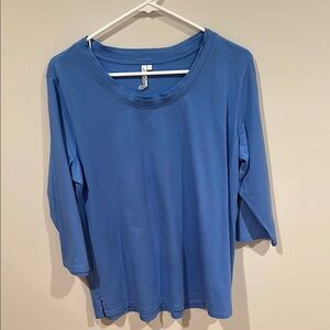 Lulu-B Blue 3/4 Sleeve Relaxed T-Shirt